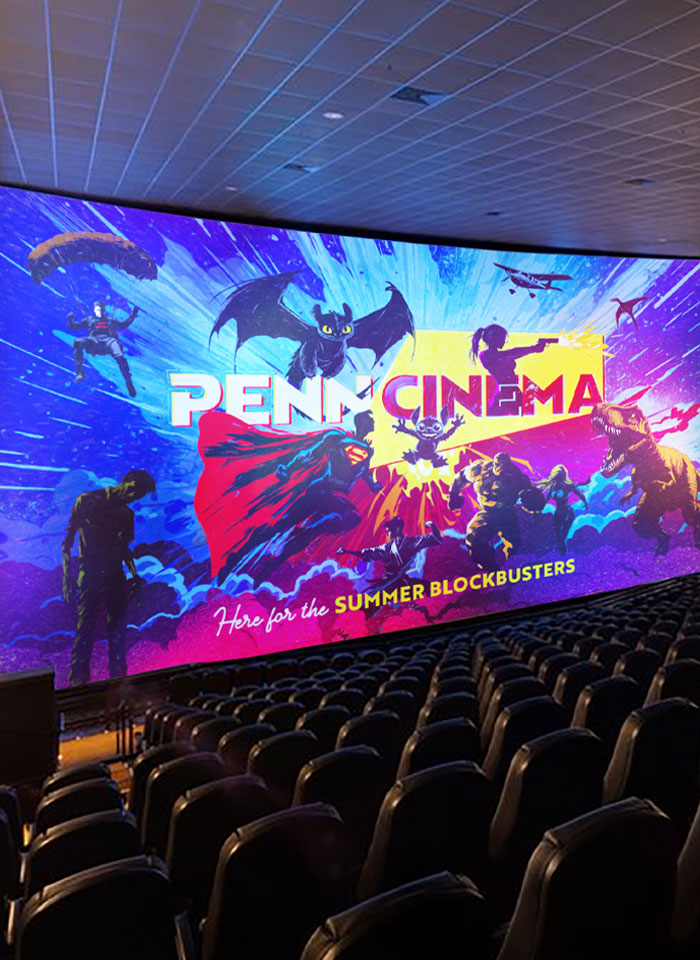 Penn Cinema graphic on the big screen